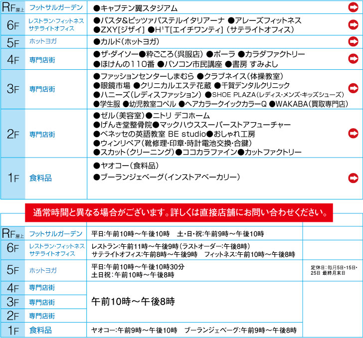 フロアガイド 南浦和店 丸広百貨店